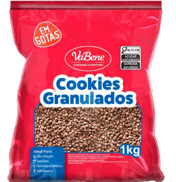 1627 - COOKIES GOTAS SABOR CHOCOLATE 1,0kg - VABENE