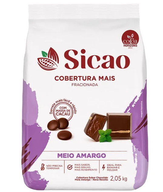 5603 - COBERTURA GOTAS MEIO AMARGO MAIS 2,05kg - SICAO