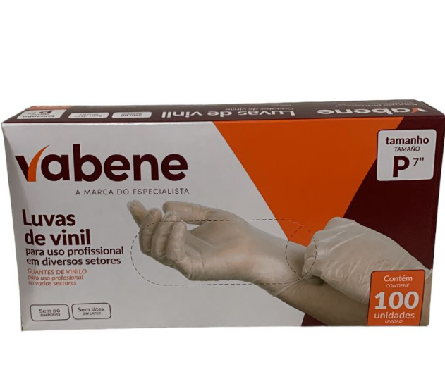 3581 - LUVA VINIL SEM PÓ P C/100un - VABENE