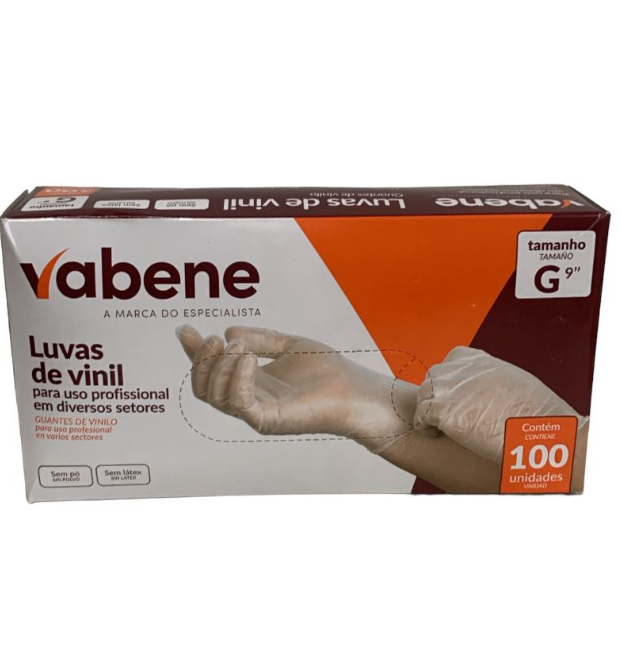 3771 - LUVA VINIL SEM PÓ G C/100un - VABENE