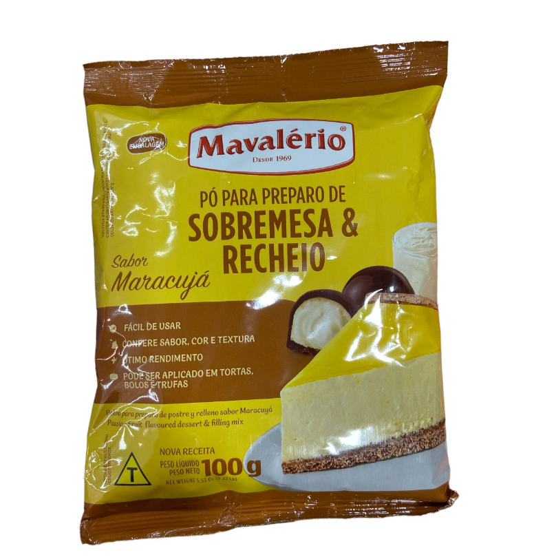 2407 - PO PARA PREPARO DE SOBREMESA MARACUJA 100g - MAVALERIO