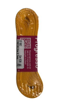 1682 - FITA CETIM 22mm COR 038 AMARELO OURO 10m - FITAS PROGRESSO