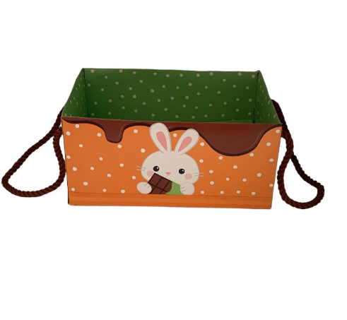 5632 - CAIXOTE C/ALCA FLOQUINHOS PASCOA M 22x15x8 - PC/CROMUS