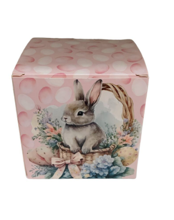 5626 - CAIXA CUBO PETALA ROSA PASCOA 9x9x11cm - PC/CROMUS