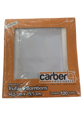 5624 - EMBALAGEM TRUFA LISO BRANCO 14,5x15,5cm C/100un - PC/CROMUS