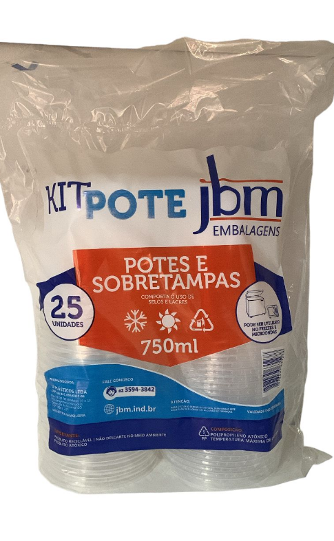 5683 - KIT POTE C/ SOBRETAMPA 750ml C/ 25un - JBM