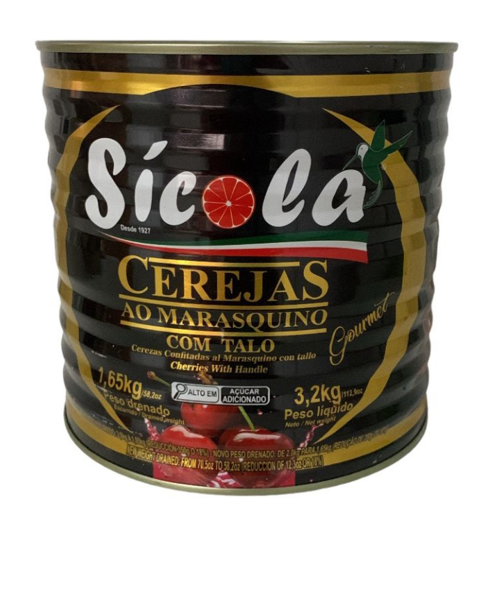 5697 - CEREJA AO MARASQUINO C/ TALO 1,65kg - SICOLA