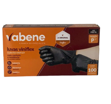 2806 - LUVA VINIFLEX P PRETA C/100un - VABENE
