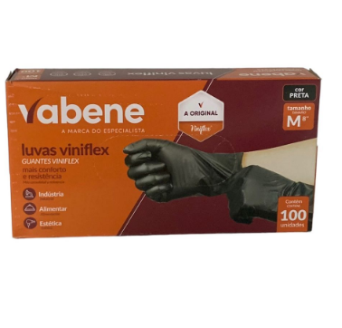 2805 - LUVA VINIFLEX M PRETA C/100un - VABENE