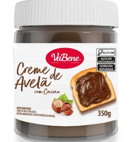 5767 - CREME DE AVELA COM CACAU 350g - VABENE