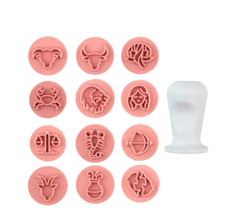 5775-KIT CARIMBOS SIGNOS ROSA BEBE (2 cm) - BLUE STAR