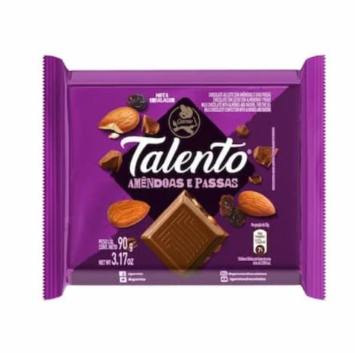 5806- CHOCOLATE TALENTO AMENDOAS E PASSAS 85g - GAROTO