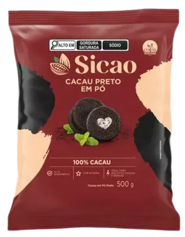 5880 - CACAU EM PO 100% PRETO 500g - SICAO