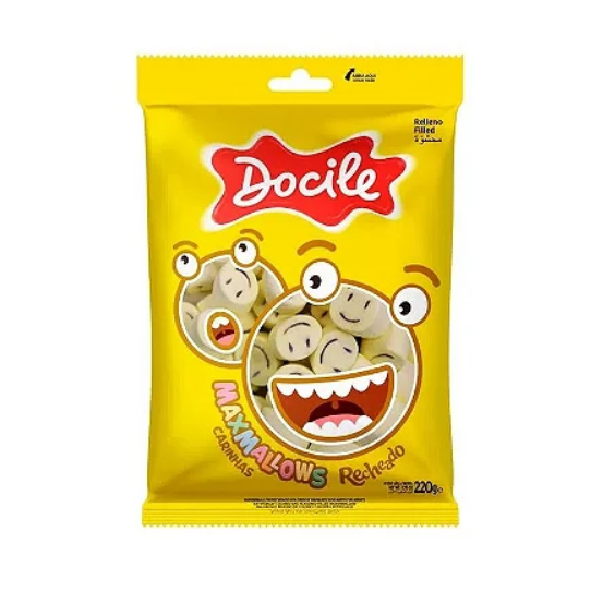 5966 - MARSHMALLOW RECHEADO CARINHAS 220G - DOCILE 