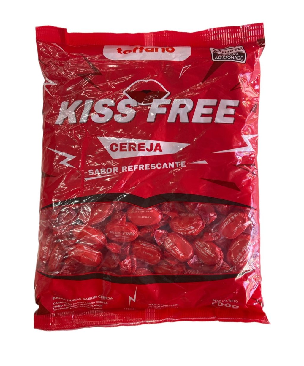 5994 - BALA KISS FREE CEREJA 500g - TOFFANO 