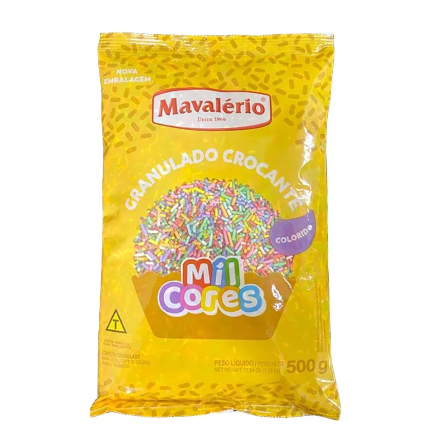 16014 - GRANULADO CROCANTE COLORIDO 500g - MAVALERIO