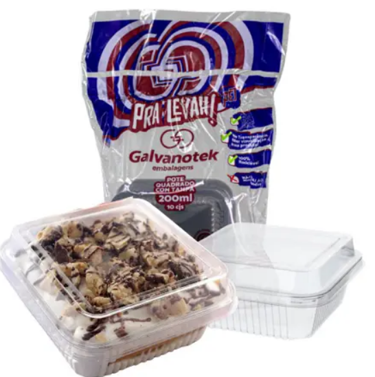 16009 - EMBALAGEM G650SF DOCE QUADRADO CRISTAL 200ml C/10cj - GALVANOTEK