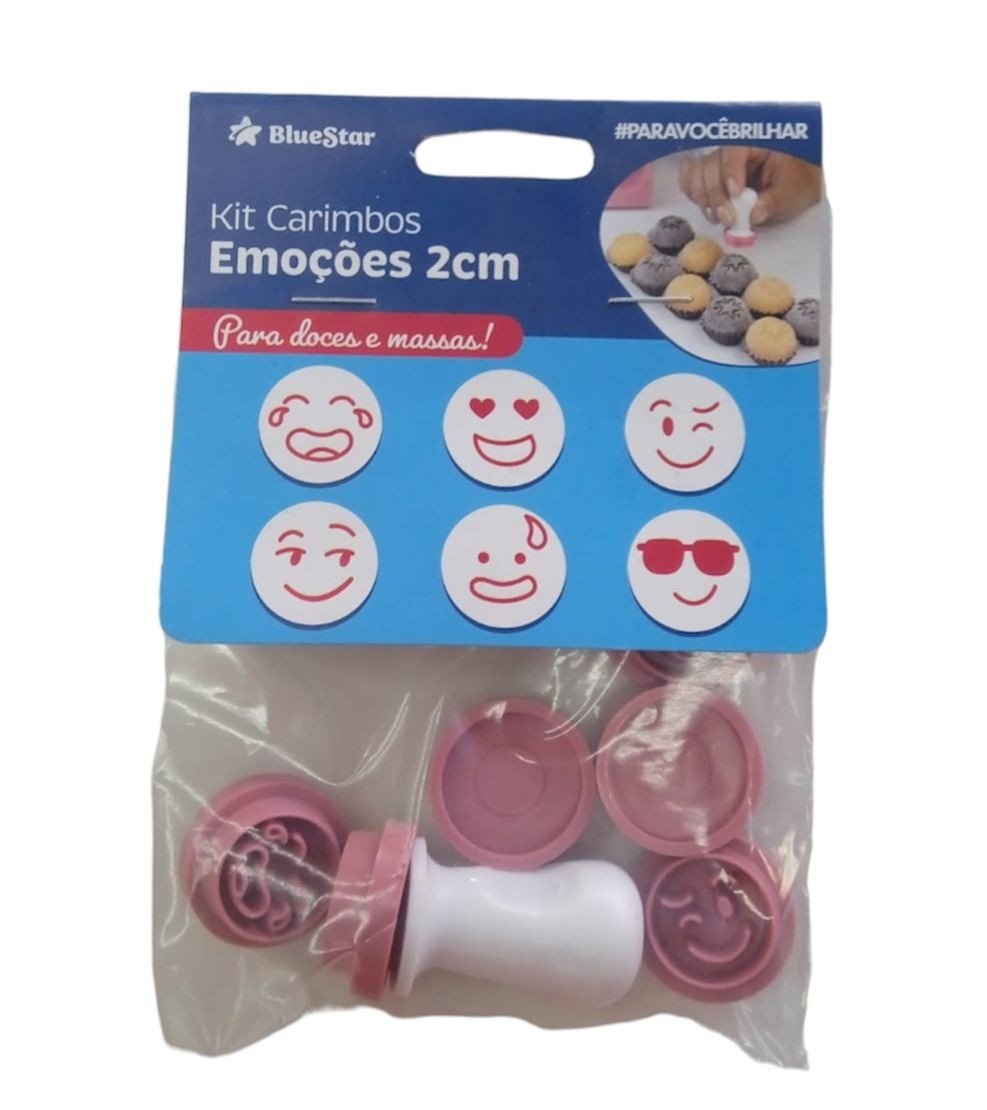 16045 - KIT CARIMBOS EMOCOES ROSA BEBE 2cm - BLUE STAR