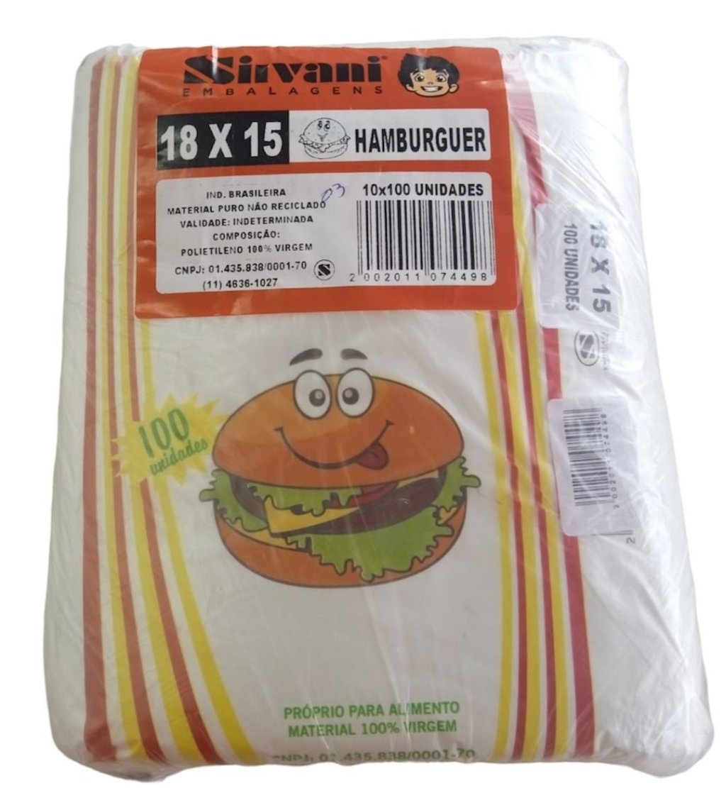 5885 - SACO HAMBURGUER 18X15 C/ 1000 SILVANI