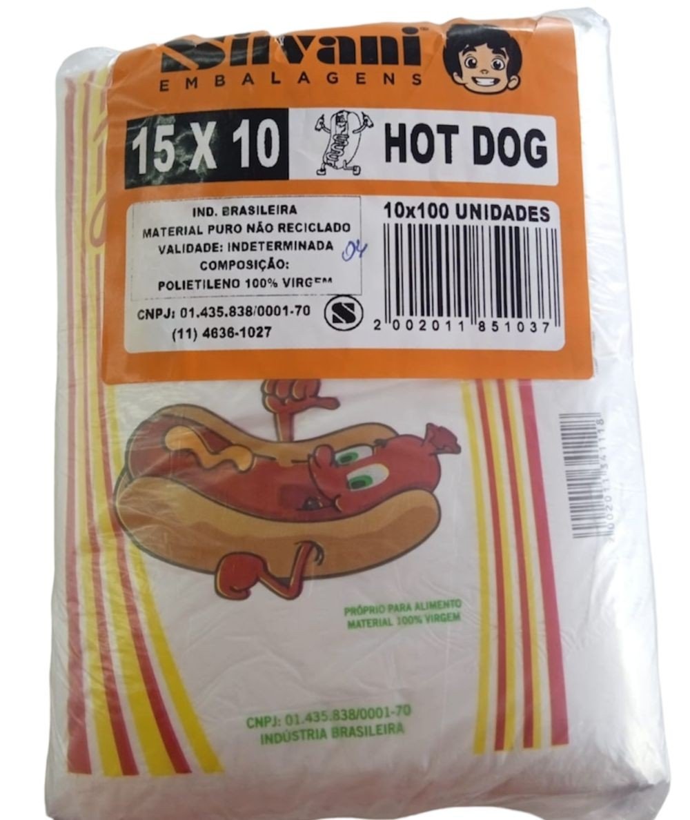 16440 - SACO MINI HOT DOG 15X10 C/100 SILVANI 