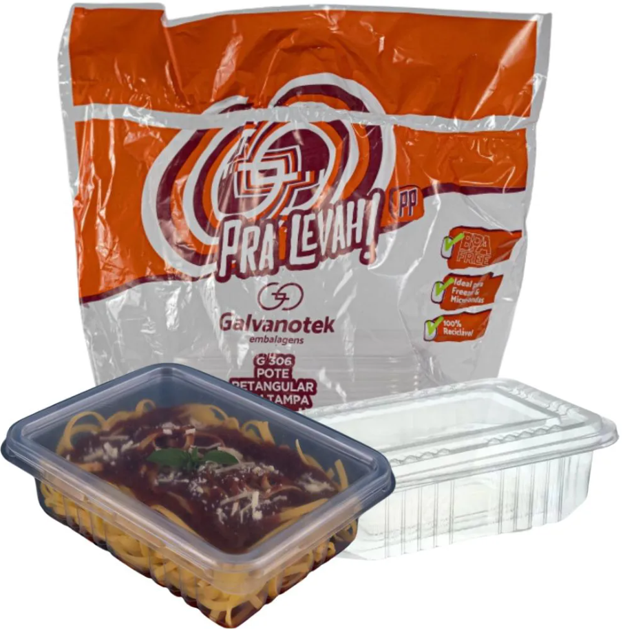 16181 - EMBALAGEM G306SF POTE RETANG CRISTAL 500ml PP C/10cj - GALVANOTEK