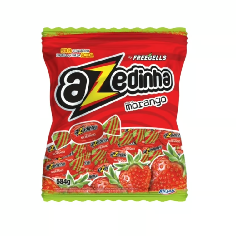 16188 - BALA FREEGELLS AZEDINHA MORANGO 475g - RICLAN