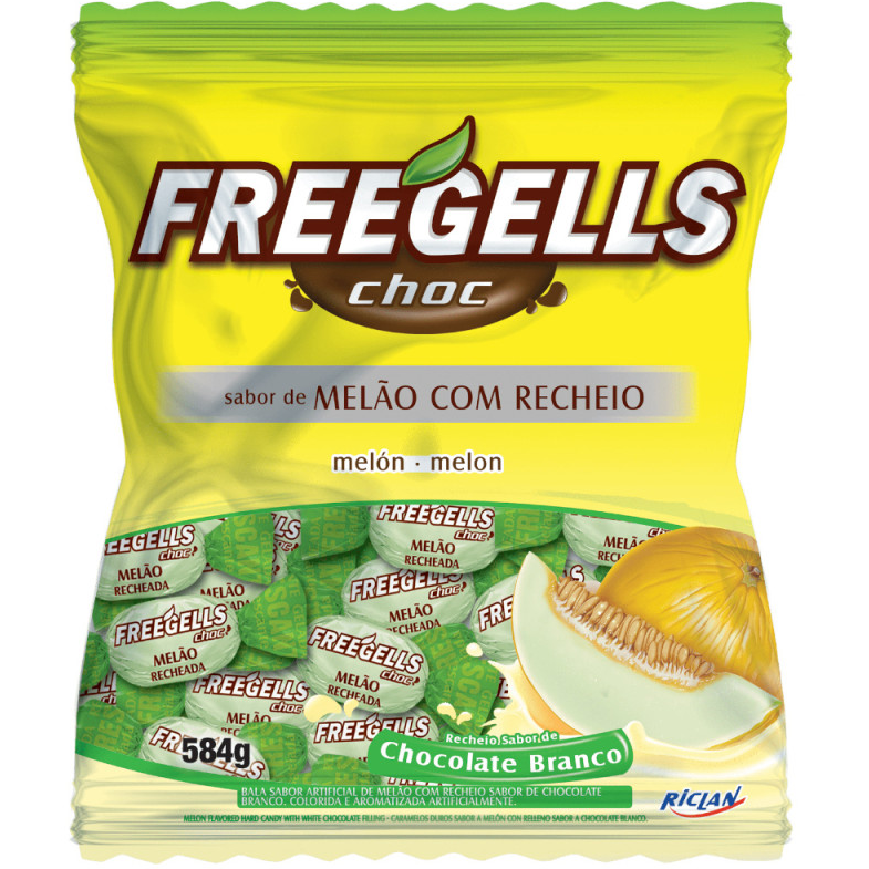 16189 - BALA FREEGELLS MELAO RECH CHOC BRANCO 475g - RICLAN