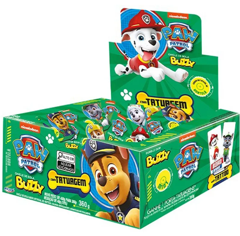 16197 - CHICLE BUZZY PATRULHA CANINA HORTELA 90un - RICLAN