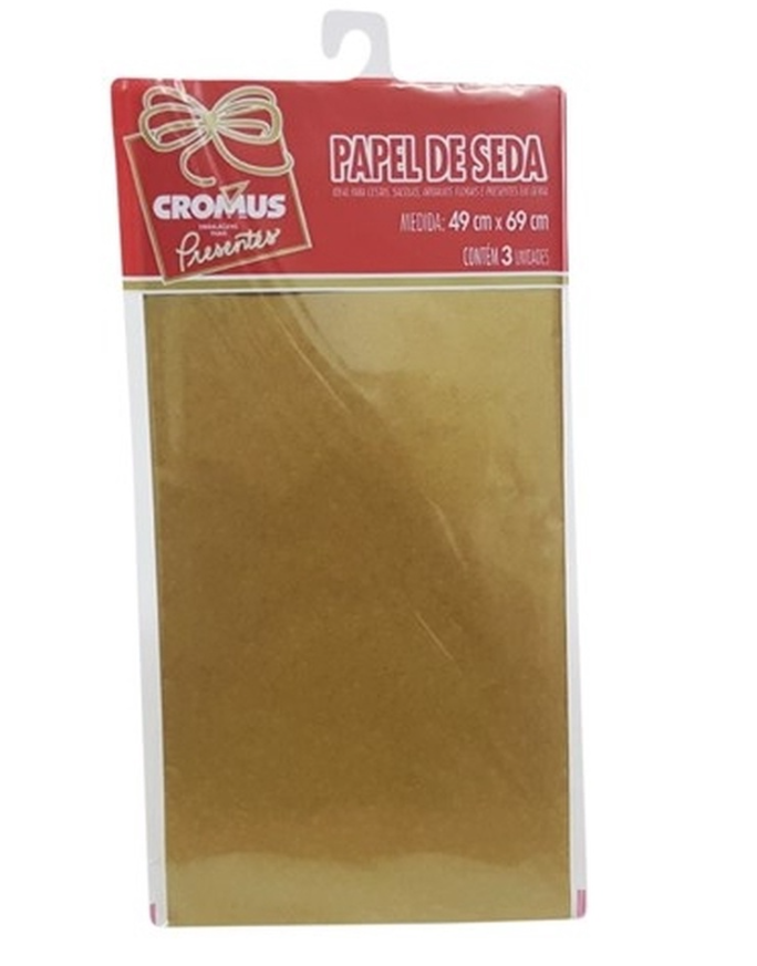 16228 - PAPEL SEDA AUTO SERV OURO 49x69 C/3un - PC/CROMUS