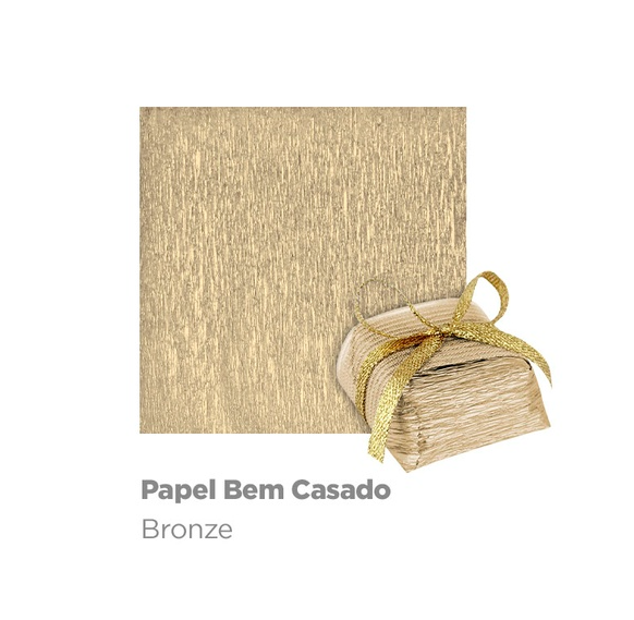 16259 - PAPEL P/ BEM CASADO LISO BRONZE C/40un - PLAC