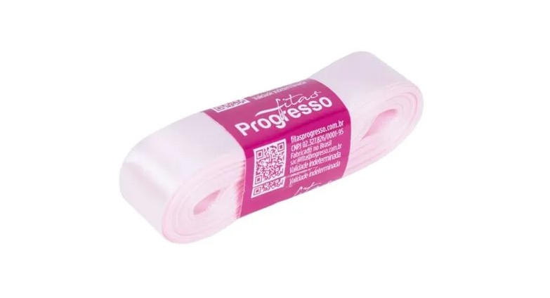 1685 - FITA CETIM 22mm COR 206 ROSA CLARO 10m - FITAS PROGRESSO 