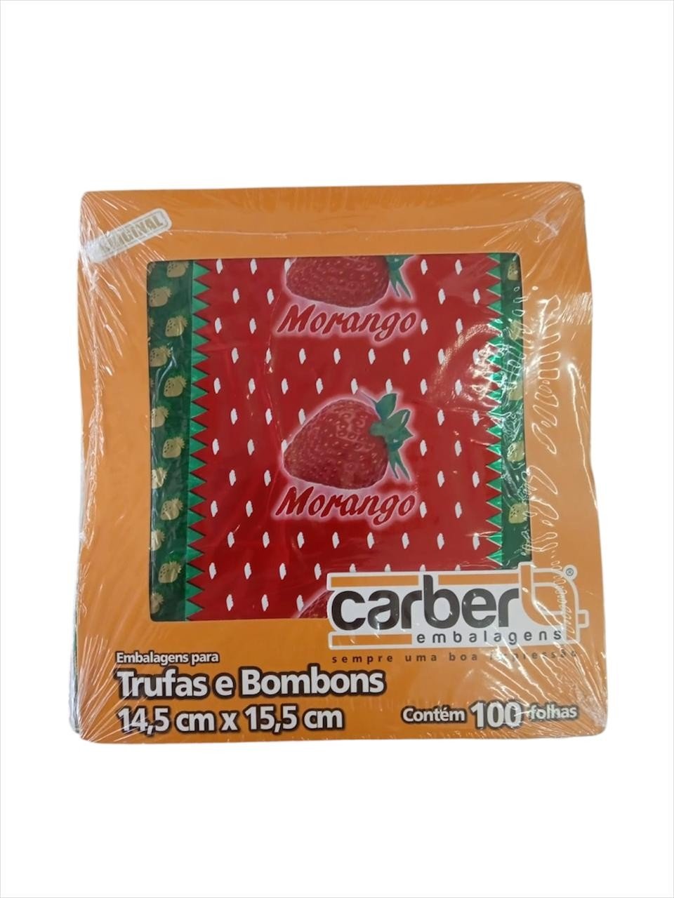 16318 - EMB. TRUFA MORANGO 14,5X15,5cm C/100un - PC/CROMUS 