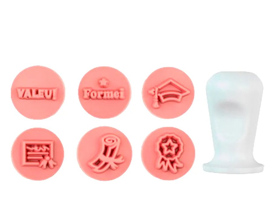 16329 - KIT CARIMBOS FORMATURA ROSA BEBE 2cm - BLUE STAR 