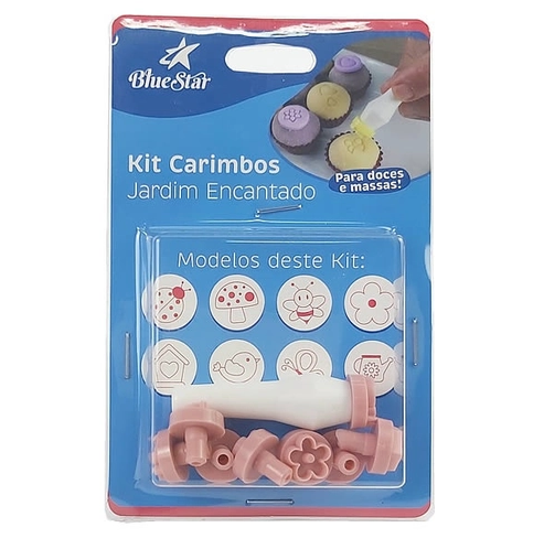 16325 - KIT CARIMBOS JARDIM ENCANTADO ROSA BEBE - BLUE STAR 