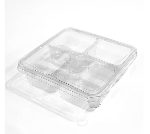 17900 - EMB. G544 BANDEJA C/ 4 DIVISORIAS CRISTAL 660ml C/5CJ - GALVANOTEK