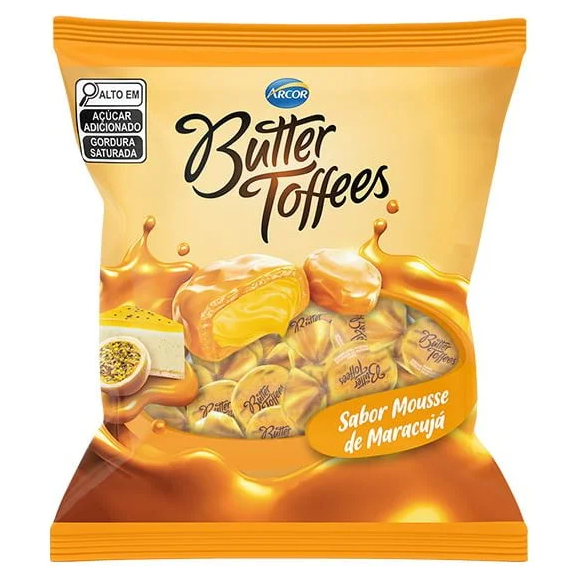 16370 - BALAS BUTTER TOFFEE MOUSSE MARACUJA 500g - ARCOR 