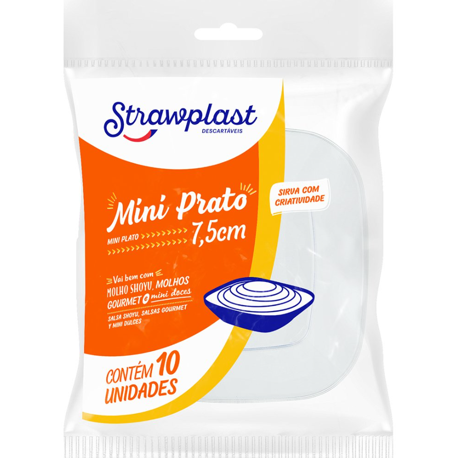 16386 - MINI PRATO CRISTAL PS C/10un - STRAWPLAST