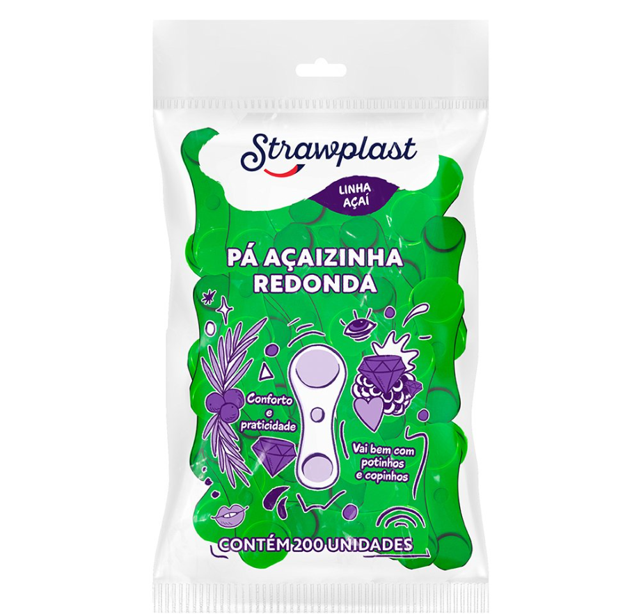 16387 - PA ACAIZINHA REDONDA VERDE C/ 200un - STRAWPLAST 