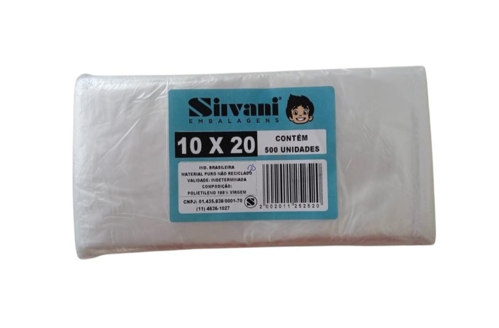 16394 - SACO PLASTICO 10X20 C/500un - SILVANI 