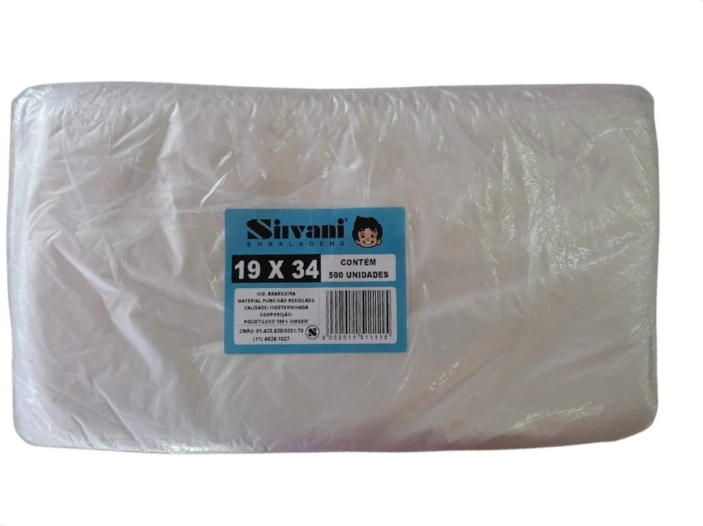 16395 - SACO PLASTICO 19X34 C/500un - SILVANI 