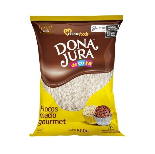 3413 - FLOCOS MACIO DONA JURA CHOCOLATE BRANCO 500g - CACAU FOODS