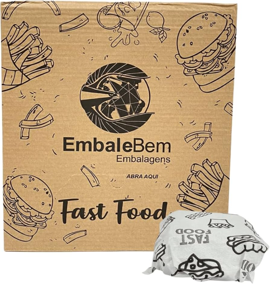 3176 - PAPEL ACOPLADO FAST FOOD 30X38 C/ 400un - EMBALEBEM 