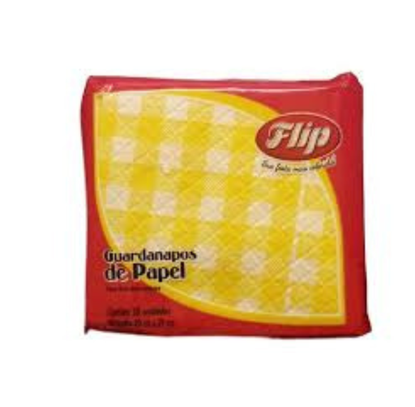 16426 - GUARDANAPO 20X21cm XADREZ AMARELO C/50un - FLIP 
