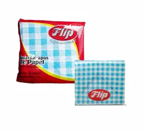 16424 - GUARDANAPO 20X21cm XADREZ AZUL CLARO C/50un - FLIP