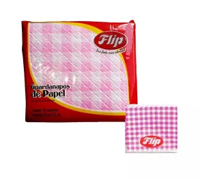 16425 - GUARDANAPO 20X21cm XADREZ ROSA C/50un - FLIP
