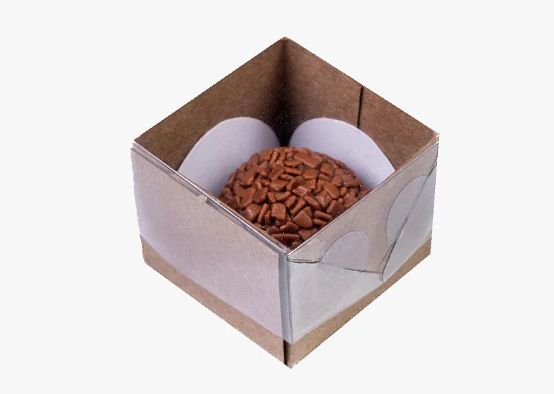 16541 - CAIXA P/1 BRIGADEIRO C/ TP ACETATO 40X40X35mm C/5un - SULFORMAS 