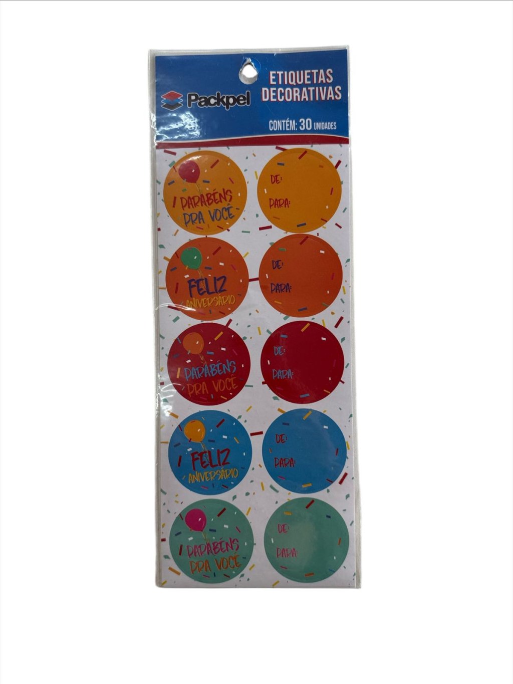 16237 - ADESIVO REDONDO PARABENS P/ VOCE C/30un - PC/CROMUS