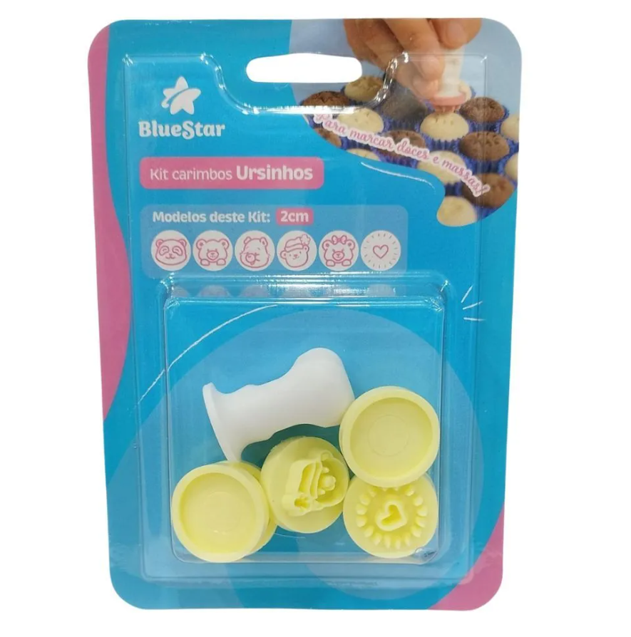 16677 - KIT CARIMBOS URSINHOS AMARELO 2cm - BLUE STAR