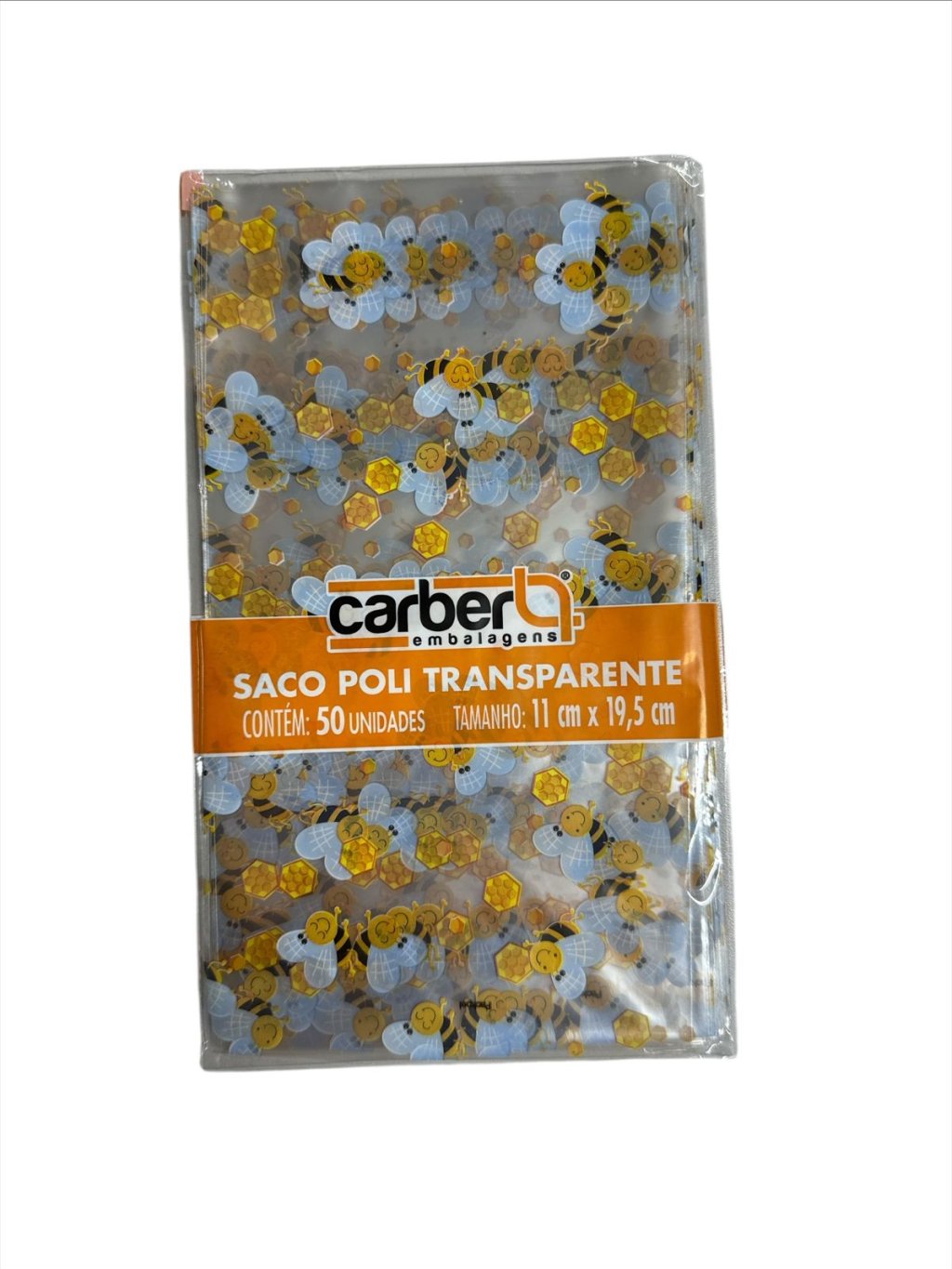 16218 - SACO DECORADO ABELINHA POA 11x19,5cm C/50un - PC/CROMUS