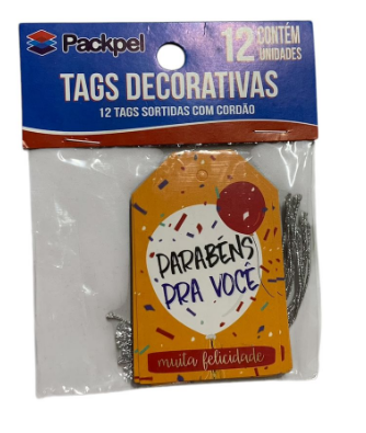 16235 - TAGS PARABENS P/ VOCE C/12un - PC/CROMUS 
